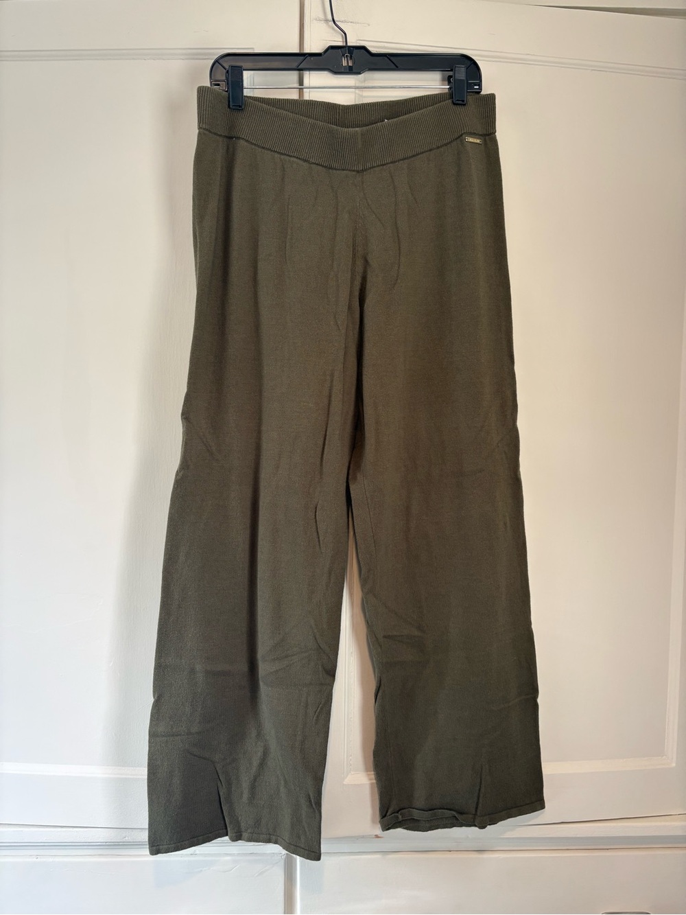 Ann Klein Olive Green Sweater Wide Leg Pants